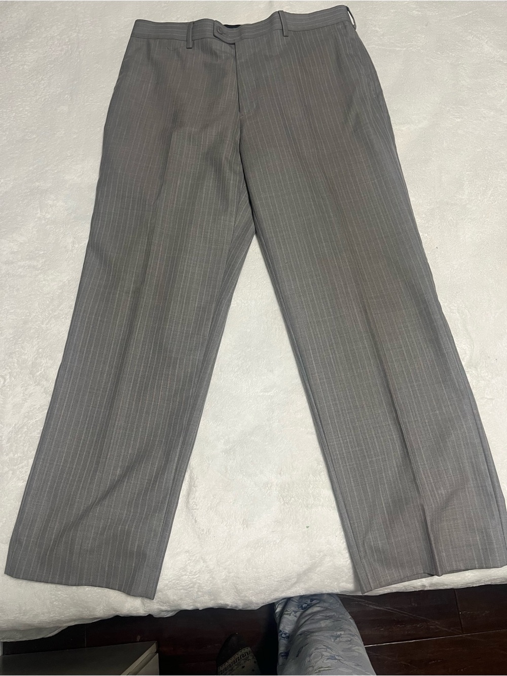 Perry Ellis Gray Pinstripe Dress Pants